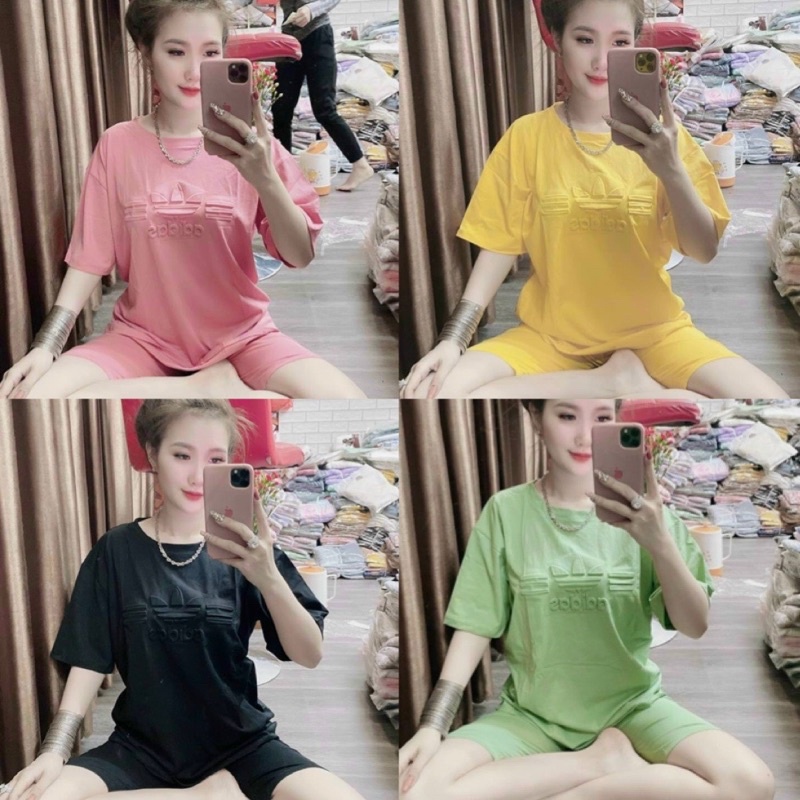 đồ bộ nữ mặc nhà lửng chất thun cotton 4 chiều co giãn tốt - đồ bộ ngố