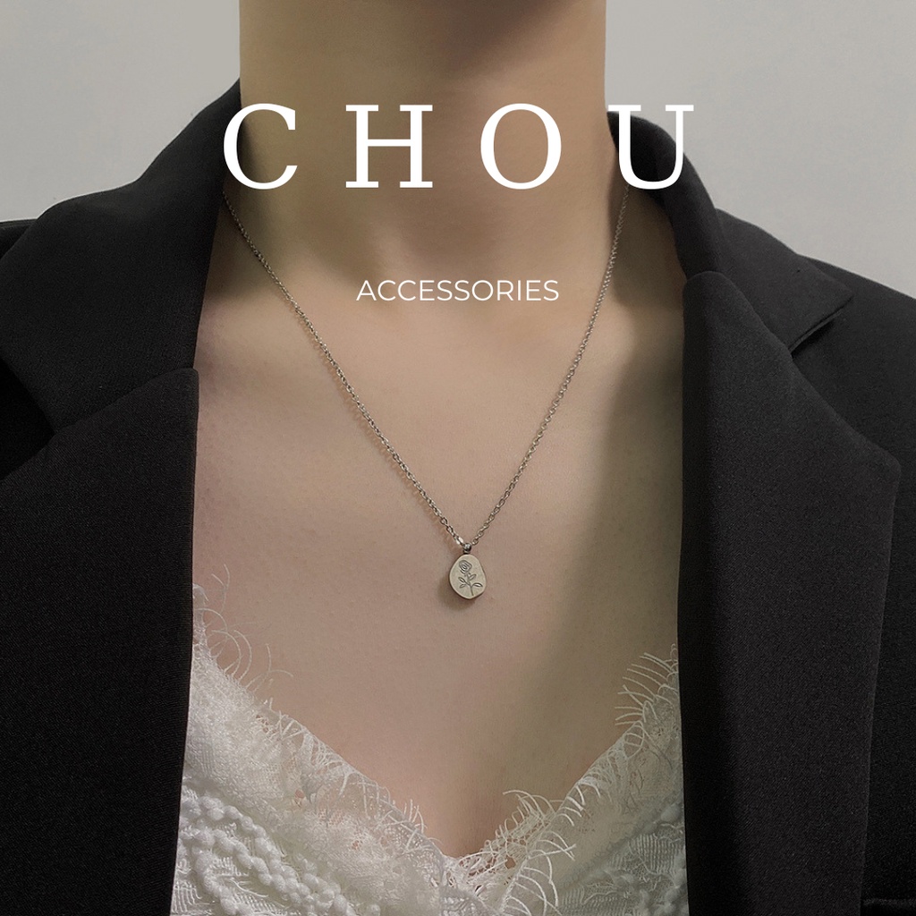Dây Chuyền Titan, Vòng Cổ Titan Mặt Hoa Tulip | CHOU ACCESSORIES |