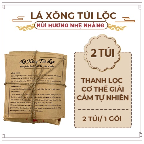 Gói Lá Xông Túi Lọc Thanh Lọc Cơ Thể Giải Cảm Tự Nhiên, Giảm Stress - Gói 2 Túi Xông