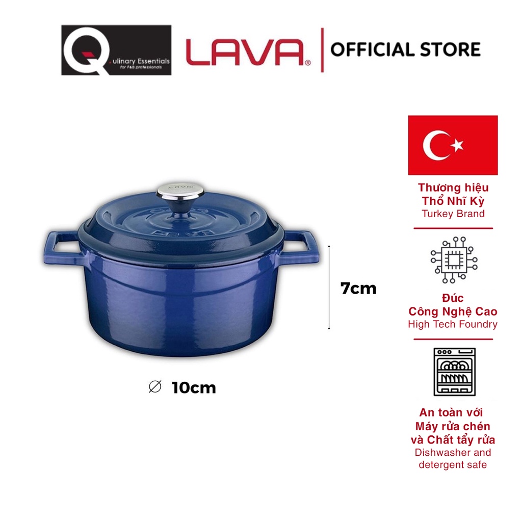 Nồi Gang Lava Trendy Mini Casserole Đường Kính 10cm, 0.35L