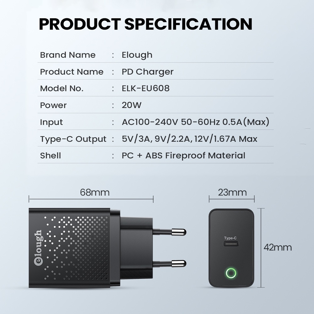 Cục Sạc Nhanh USB C QC3.0 Type C PD Cho Xiaomi Samsung