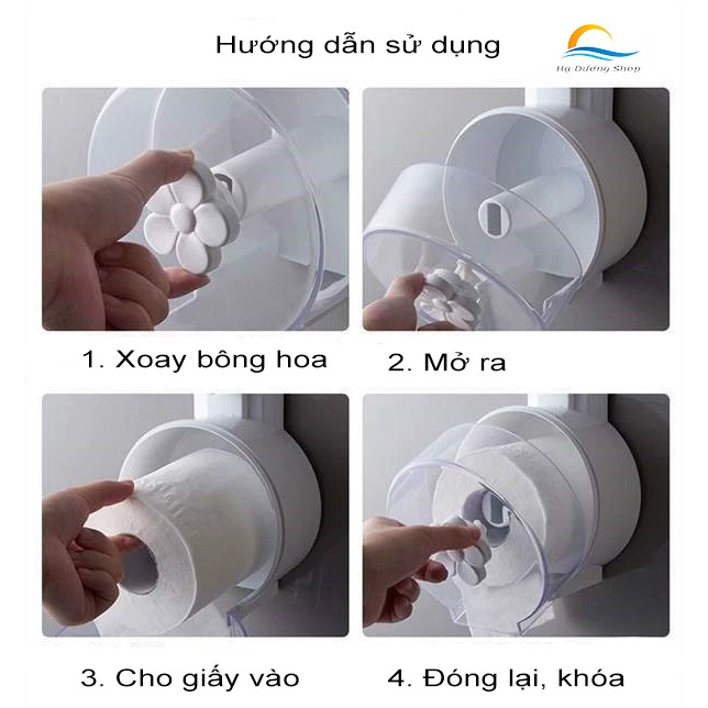 [FLASH SALE 3 NGÀY] Hộp giấy vệ sinh HADU dạng cuộn nhỏ dính tường chống nước đa năng cao cấp - Hạ Dương Shop