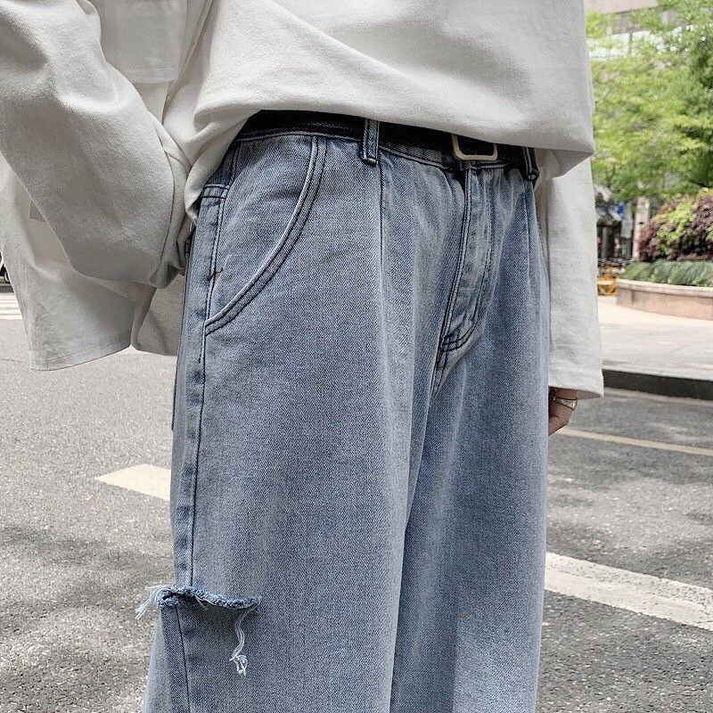 Bagyy jean ống rộng cắt 2 bên siêu hót