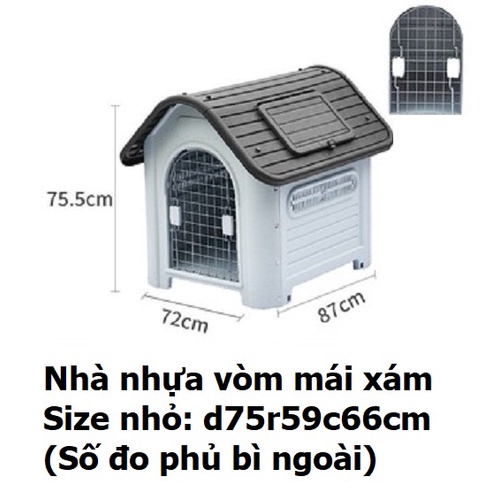 Orgo- Nhà cho chó mèo ở (2 loại gỗ và nhựa) chuồng chó cao cấp mái nhọn