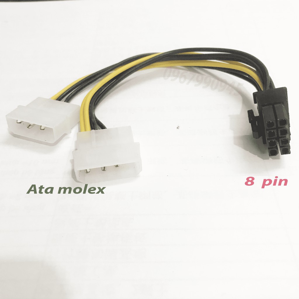 Cáp Nguồn 2 Molex ATA Sang 8 Pin Cho Card Đồ Họa VGA - TQCAP004 PHY041