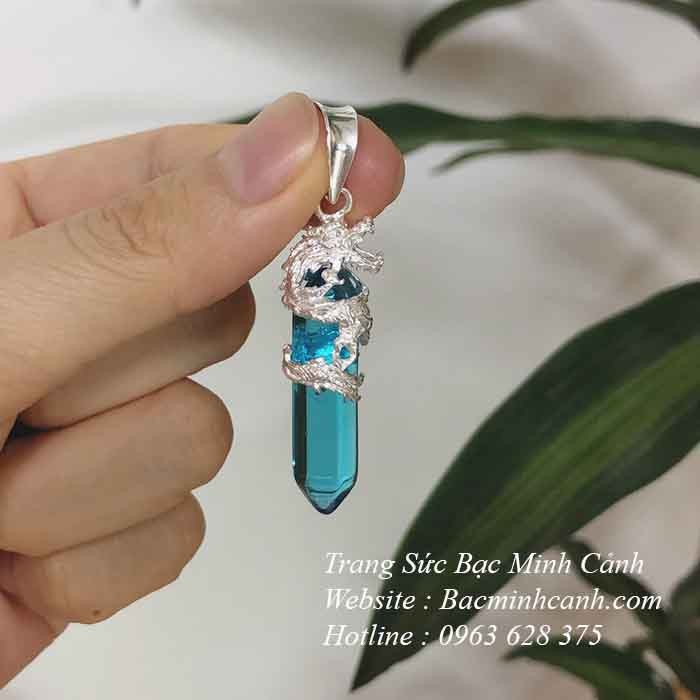 Mặt dây chuyền Nam Huyết Rồng đá xanh dương