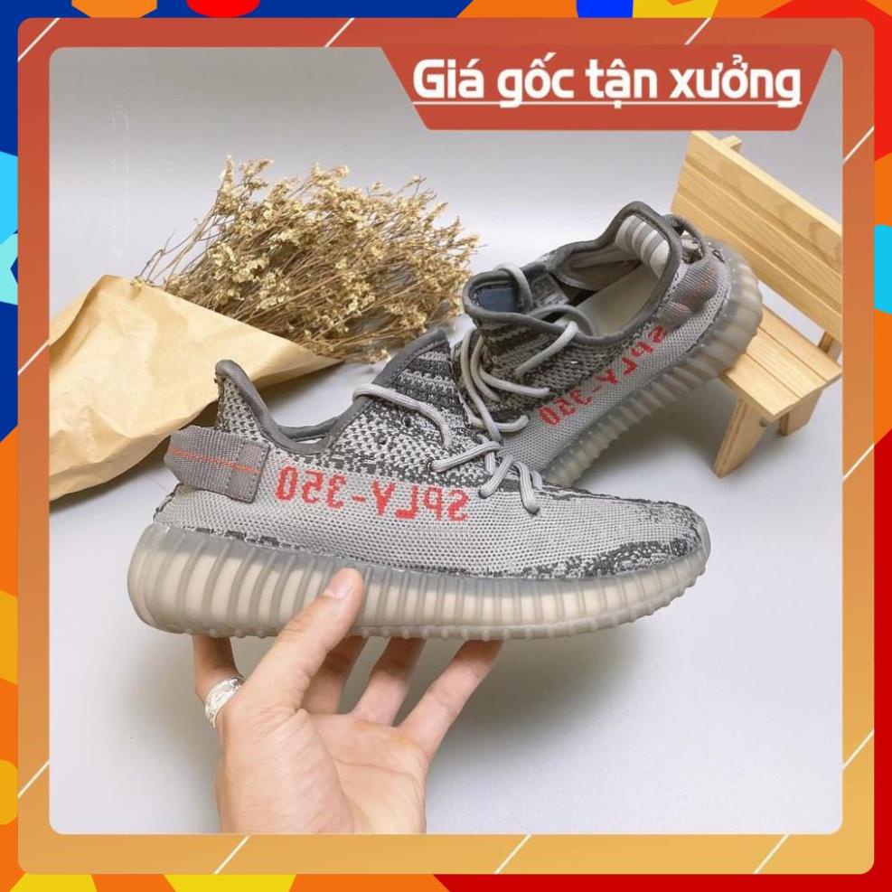 [Freeship+ Hàng Xịn] Giày yz 350 xám chữ đỏ, Giày Sneaker 350 thể thao Full box bill