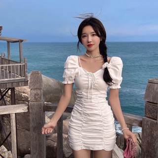 Váy boby nhún eo mặc được 2 kiểu