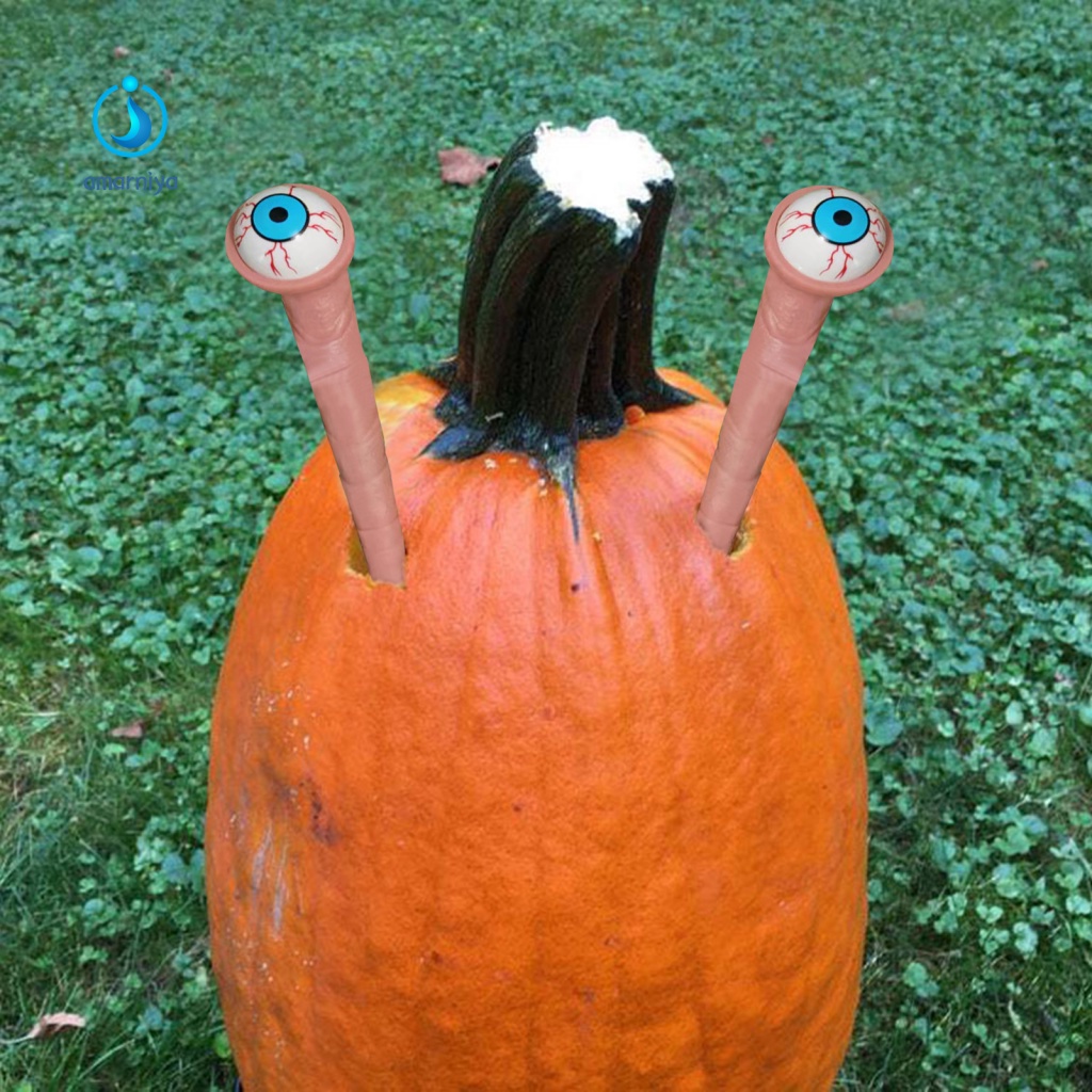 Set 2 Mặt Dây Chuyền Hình Mắt Bí Ngô Trang Trí Vườn Halloween