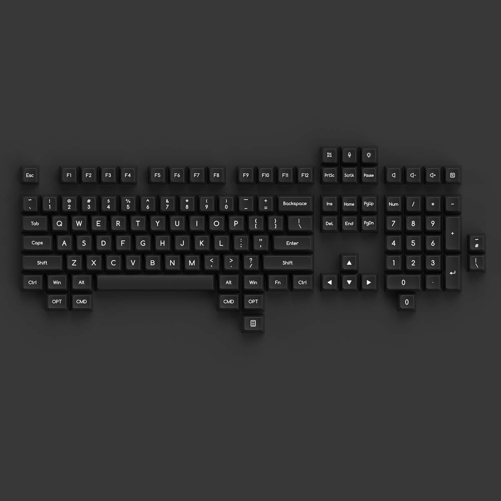 Bộ Keycap bàn phím cơ AKKO White on Black WoB (ABS DoubleShot / SAL profile / 195 nút)