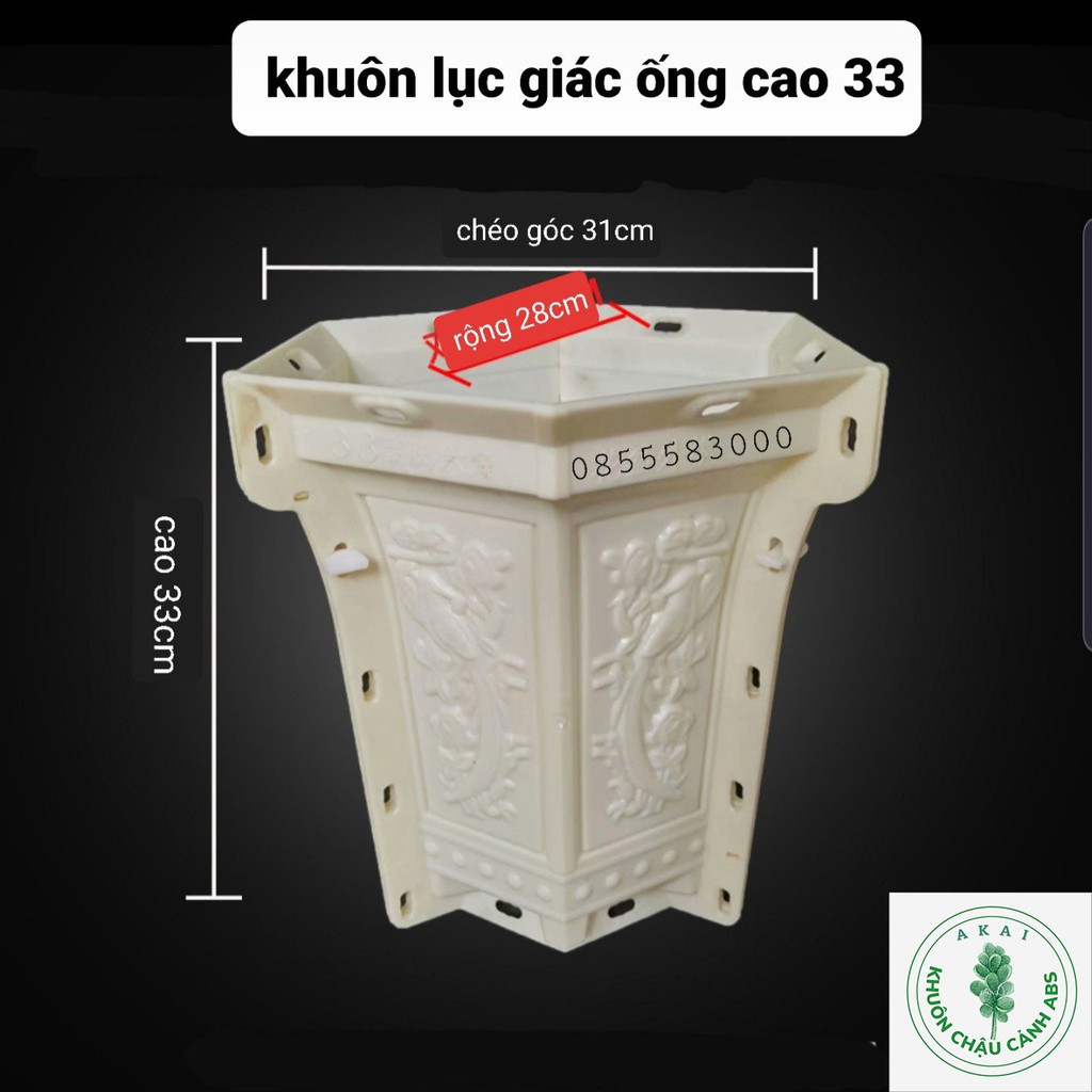 Khuôn đúc chậu lục giác ống cao 33 (khuôn chậu ABS có lòng trong)