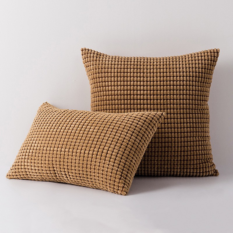 Vỏ Gối Tựa Lưng Nhung Dập Caro Ô Nhỏ Sang Trọng | BigBuy360 - bigbuy360.vn