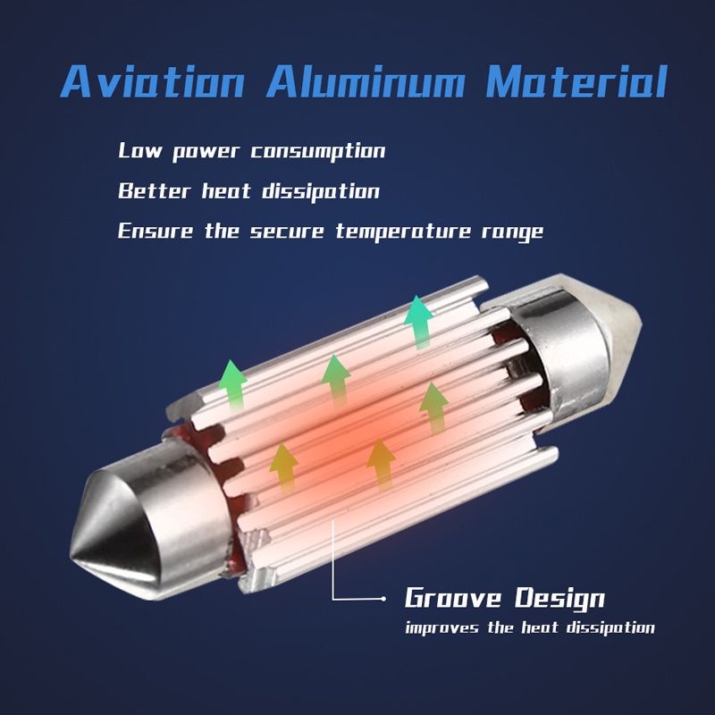 1 Bóng Đèn LED C5W 31mm 36mm 39mm 41mm Ánh Sáng Trắng 5000K Dành Cho Ô Tô