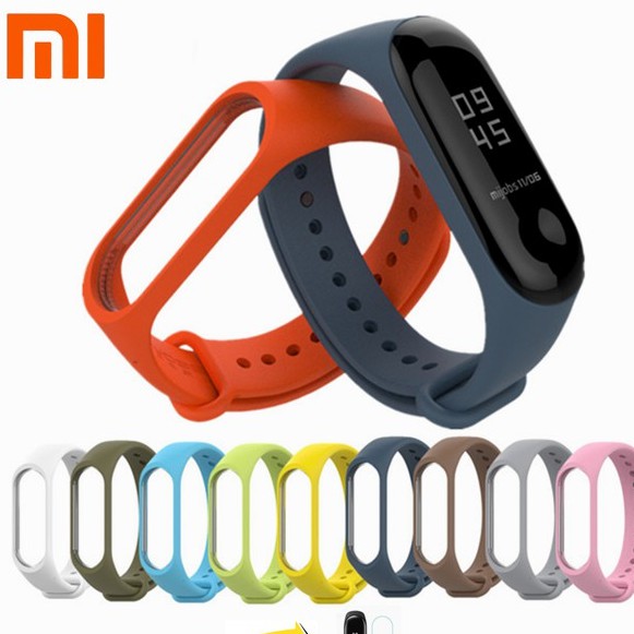 Dây Đeo Silicon 19 Màu Cho Đồng Hồ Thông Minh Xiaomi Mi Band 3 Miband 3 4