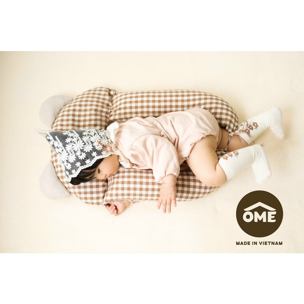 Gối chặn vỏ đỗ OME đa năng cho bé sơ sinh ngủ ngon, chống giật mình Hola Kids Decor