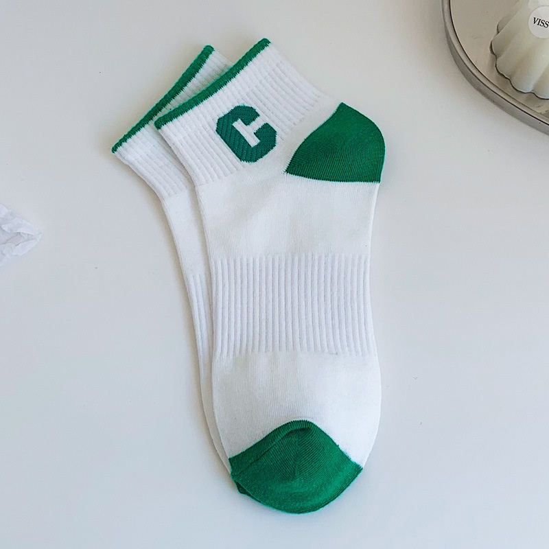 Vớ màu xanh lá cây Klein kẻ sọc caro dành cho nam nữ D563