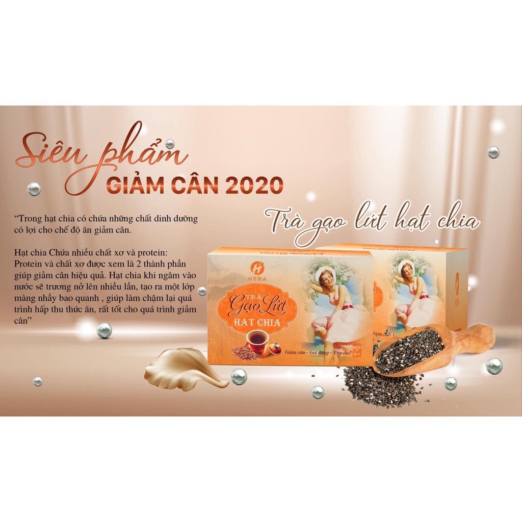 Trà Gạo Lứt Hạt Chia Hera tặng quà hấp dẫn, giúp lợi sữa, giữ dáng sau sinh và thanh lọc cơ thể