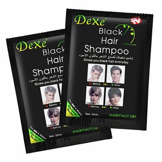 1 gói gội đen tóc dexe black hair shampoo- gội là đen