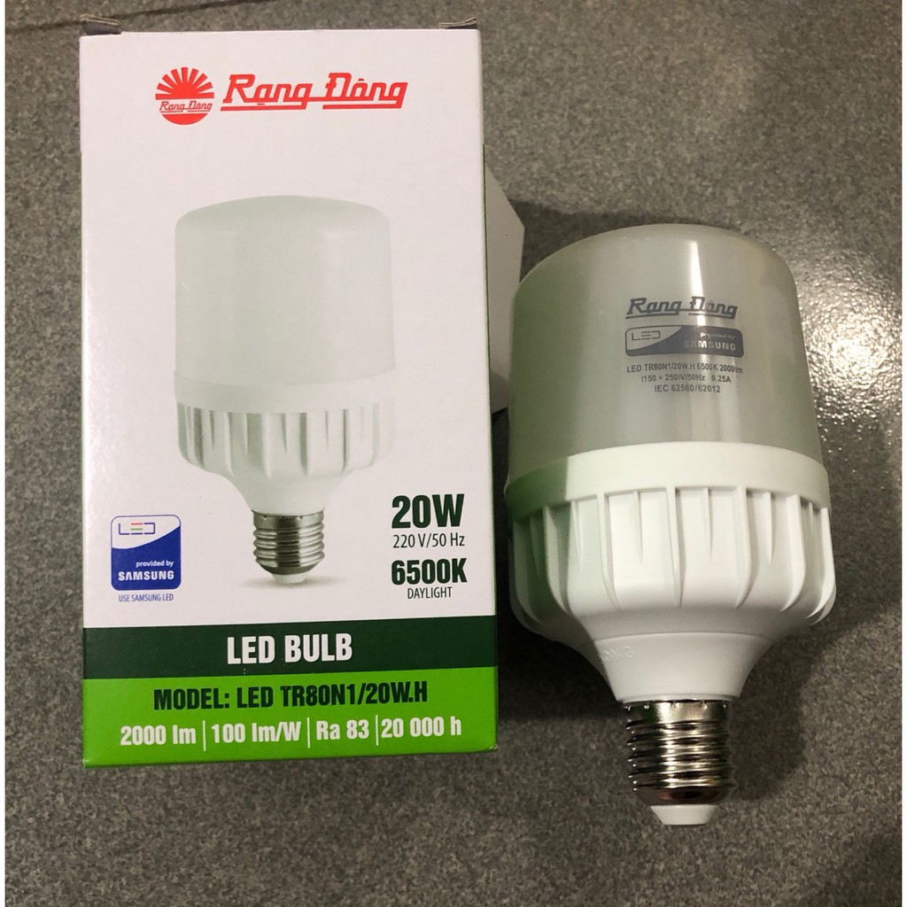 Bóng Led Bulb Trụ 20w Rạng Đông - Bảo hành 1 đổi 1