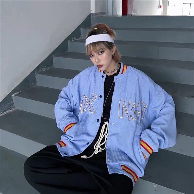 (Có sẵn  xanh)ORDER ÁO BOMBER JACKET UNISEX CÁ TÍNH CHẤT ULZZANG