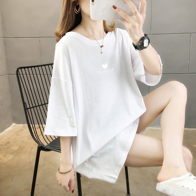 Đầm Thun Cotton Tay Ngắn Dáng Rộng Thời Trang Mùa Hè Mới Cho Mẹ Bầu Có Kích Thước Ngoại Cỡ 1