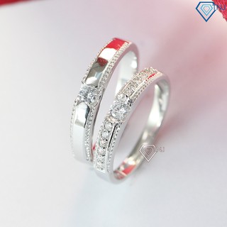 Nhẫn cặp bạc nam nữ, nhẫn đôi bạc thật tình nhân khắc tên ND0370 - Trang Sức Bạc