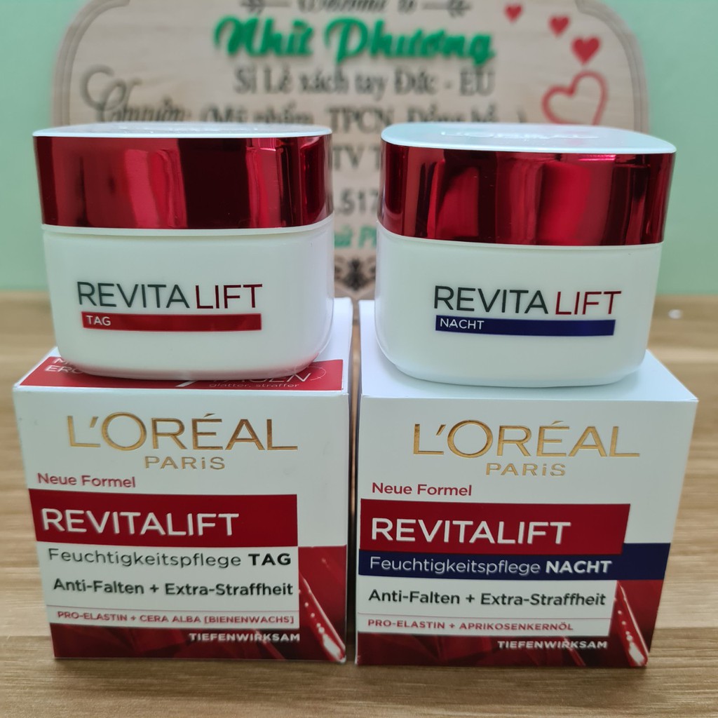 Set Kem chống nhăn và lão hóa Loreal Revitalift Feuchtigkeitspflege ngày đêm 50ml