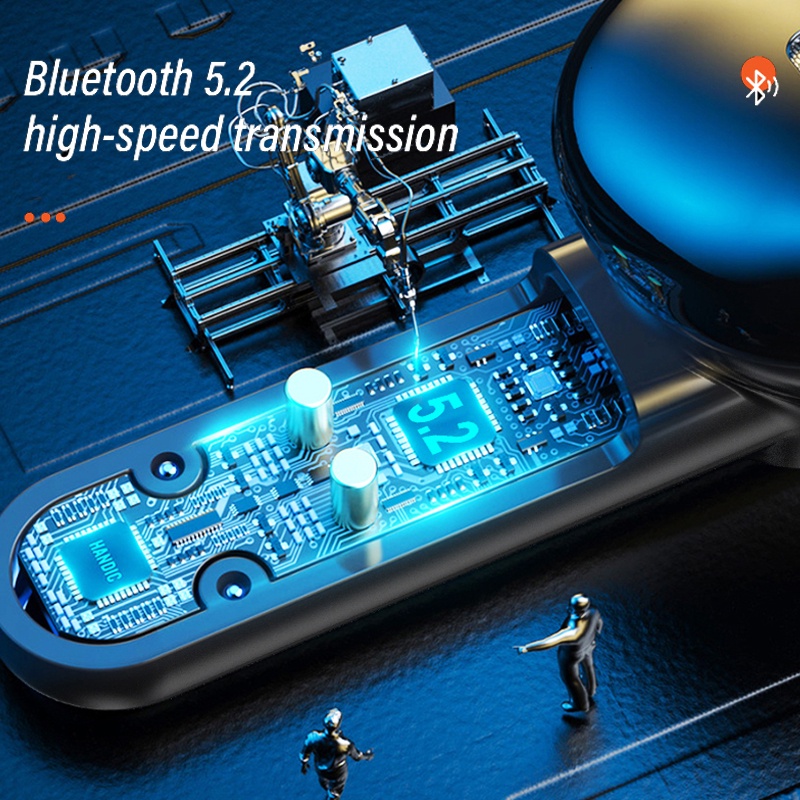 Tai nghe không dây TWS Bluetooth 5.0 âm thanh stereo 9D thông minh có màn hình LED chống thấm nước