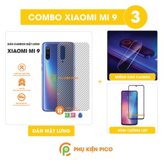 cường lực + dán camera + dán lưng xiaomi mi 9 - combo phụ kiện xiaomi mi 9