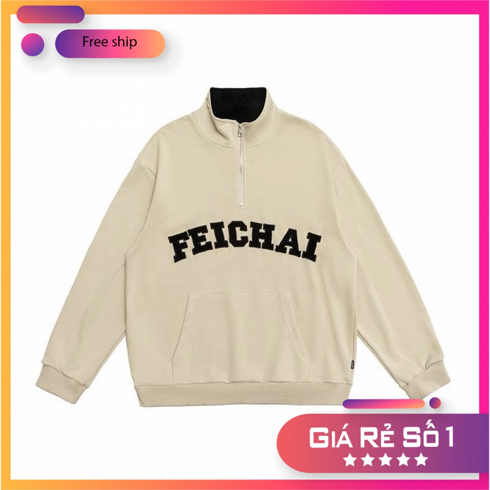 ÁO POLO KHÓA FEI CHẤT BO DẦY PHỐI CỔ, ÁO POLO DÀI TAY FORM RỘNG UNISEX PHONG CÁCH TRẺ TRUNG THỜI TRANG