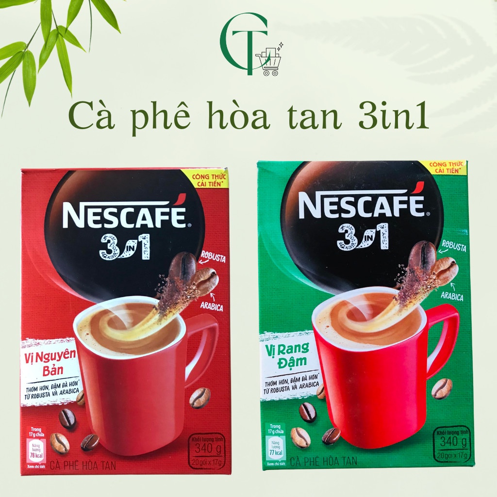 Cafe sữa - cà phê hòa tan Nescafé 3 trong 1 (hộp 20 gói * 17g)