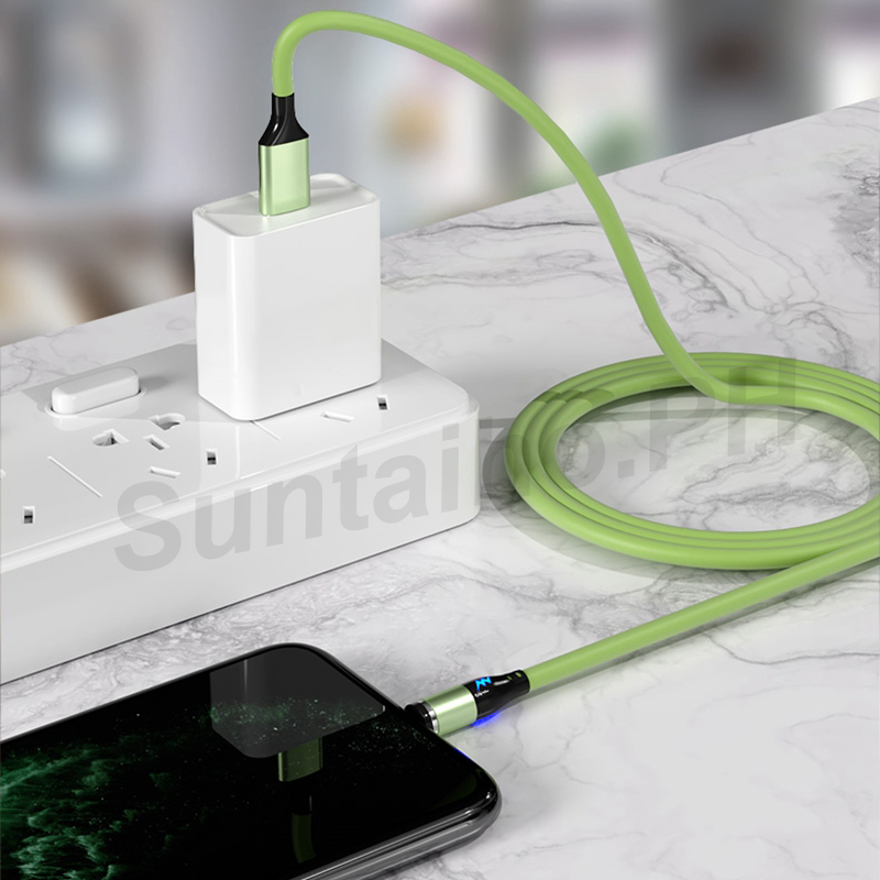 Dây Cáp Dữ Liệu Kiêm Sạc Nhanh Suntaiho Bằng Silicone Mềm 360º 3A USB/Micro USB/Lightning/Type-C Dành Cho iPhone