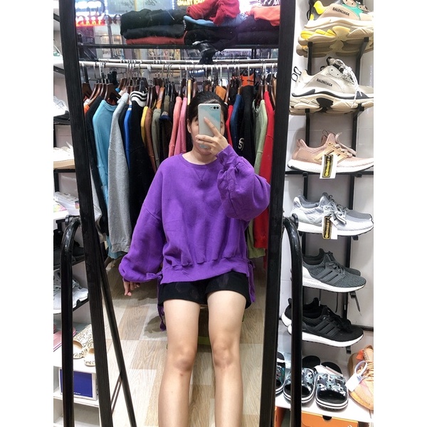 Áo Nỉ bông siêu Dầy Sweater màu tím đẹp XL
