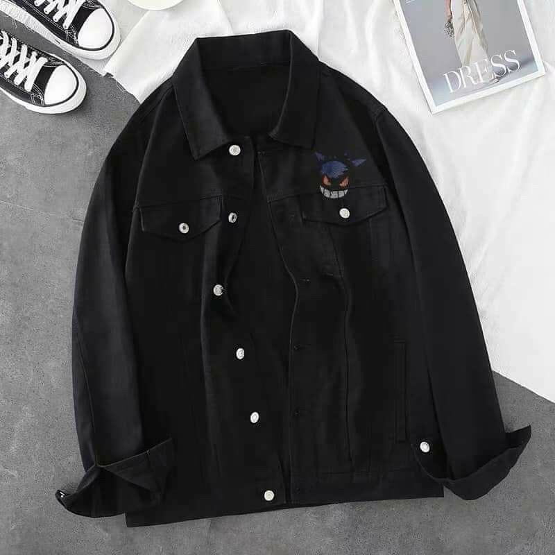 Áo khoác jeans đen TN SANE  nam nữ sumisu shop