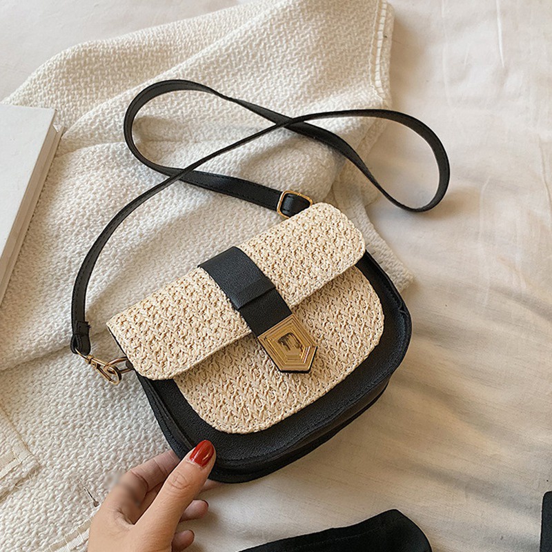 Túi Xách Nữ Túi Cói Đeo Chéo Vai/Đeo Một Bên Vai Phong Cách Tây Phương Cổ Điển Mùa Hè Thanh Lịch Cho Nữ