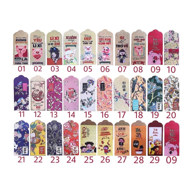 Combo 600 bao lì xì tết