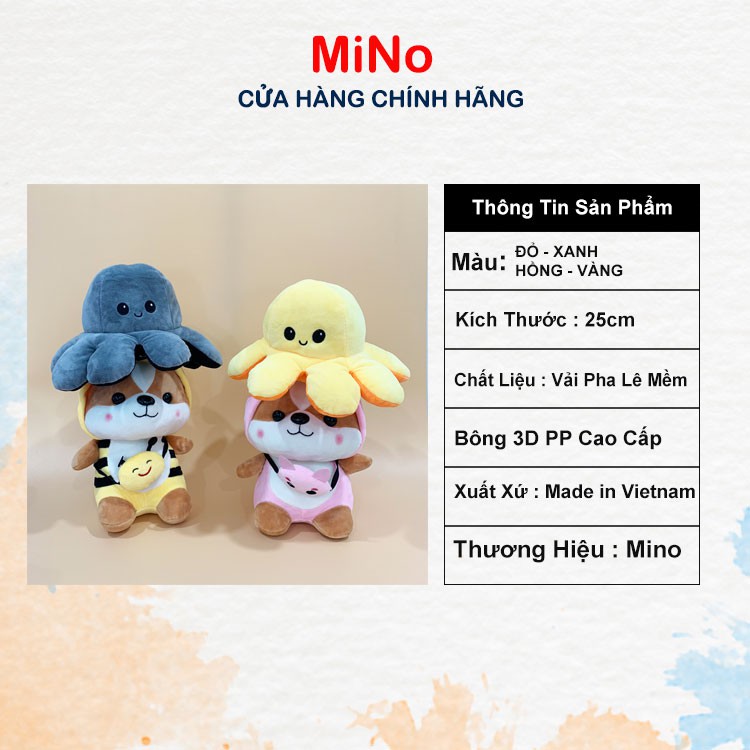 [Mã BMBAU50 giảm 50K đơn 150K] Gấu Bông Chó Shiba Cosplay Hàng Cao Cấp Mềm Mịn Size 25cm MINO STORE TH25