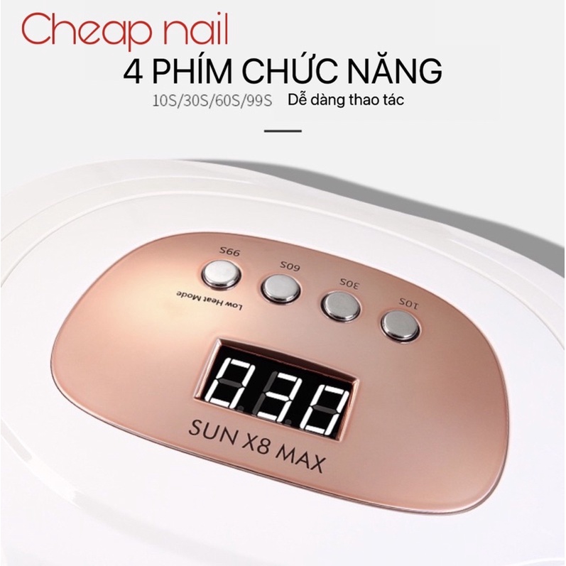 Máy hơ gel sun X8 2in1 57 bóng đèn led/uv - Hàng chính hãng bảo hành 6 tháng