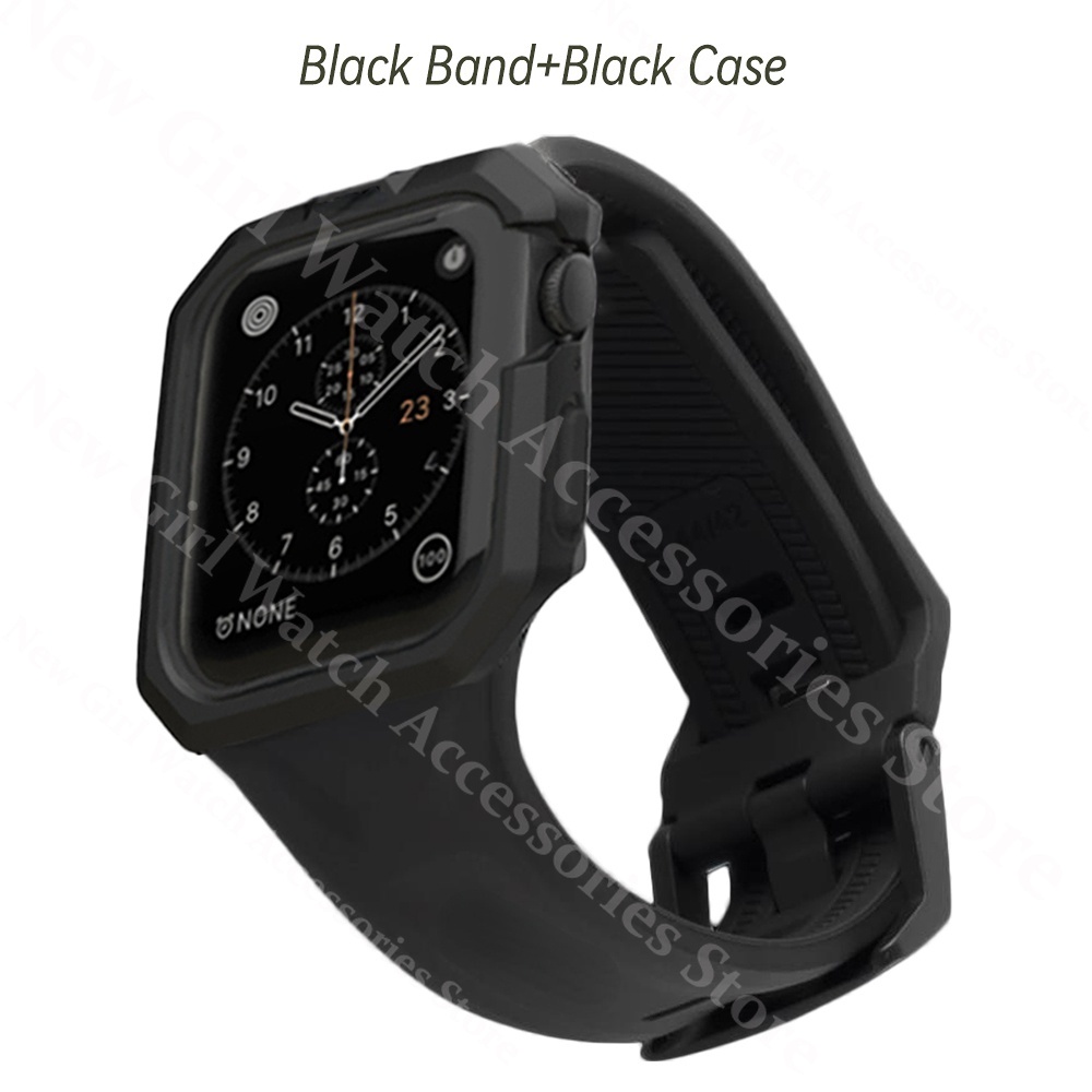Uag Dây Đeo silicone + Ốp Bảo Vệ Cho Đồng Hồ apple watch 7 SE 6 5 4 3 44mm 42mm 40mm 38mm