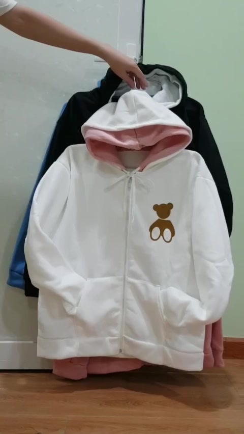 Áo Khoác Nỉ Gấu SATUDR OREAN AGE Cặp Nam Nữ Siêu Xinh - Hoodie Có Dây Kéo Nón 2 Lớp Kiểu Rộng Unisex -Chống Nắng | BigBuy360 - bigbuy360.vn