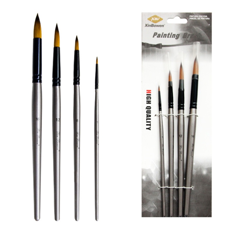 Set 4 Cọ Vẽ Tranh Sơn Dầu Màu Nước