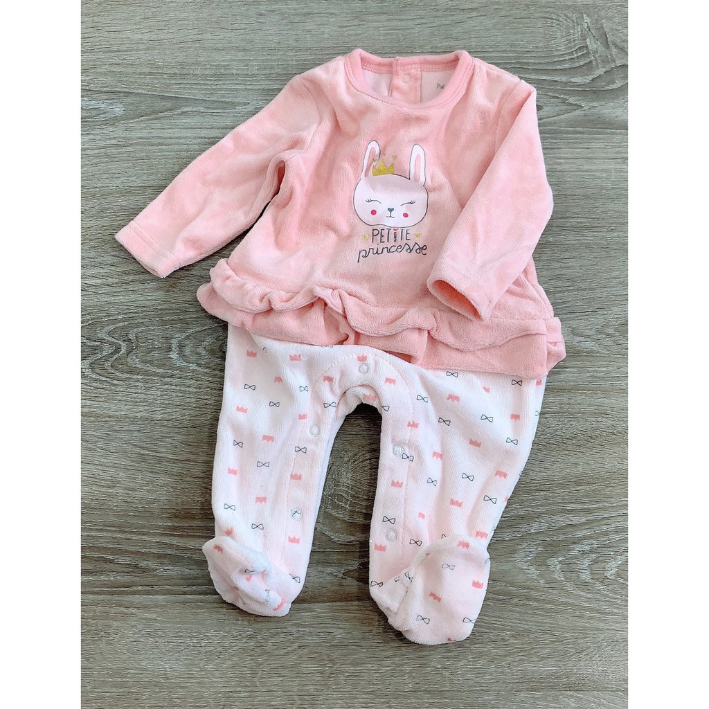 Body bé gái màu hồng hình thỏ