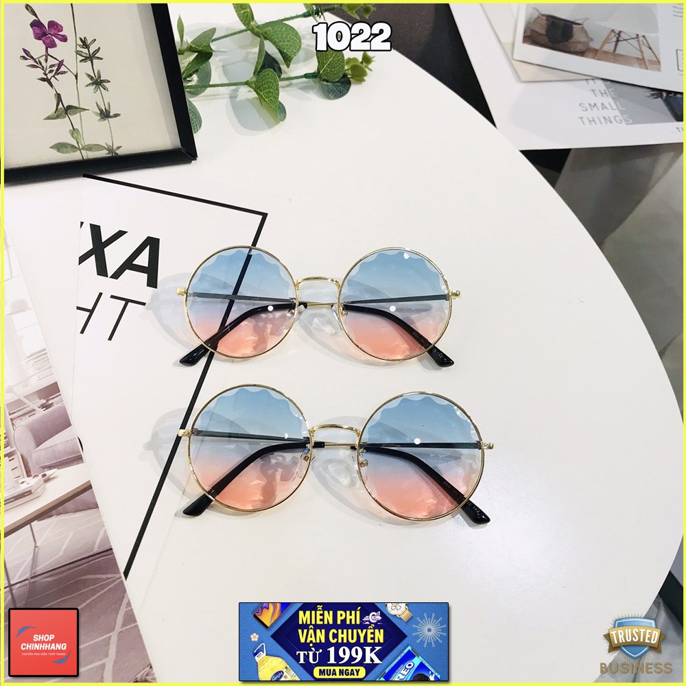 KÍNH MÁT NỮ GỌNG RĂNG CƯA ĐỘC LẠ FORM TRÒN THỜI TRANG SH1022