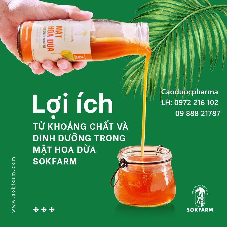 [CHÍNH HÃNG] Mật hoa dừa sokfarm hũ 65gr, ổn định đường huyết, bù điện giải, giảm sốt, cân bằng PH dạ dày