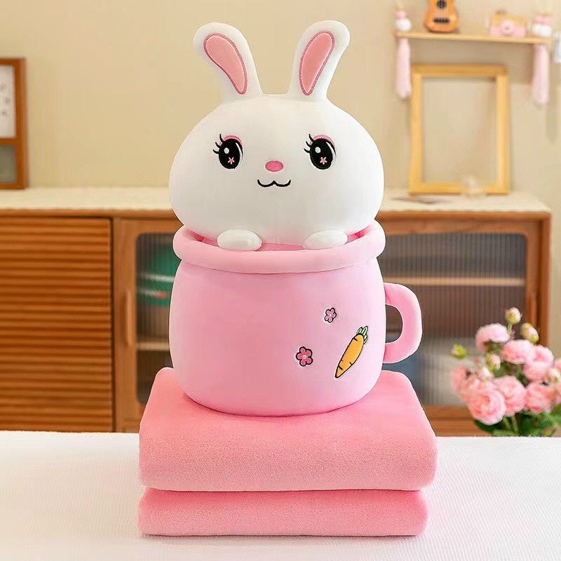 Bộ Chăn Gối Văn Phòng 3in1 Hizun Tiện Lợi Hình Thú Cốc