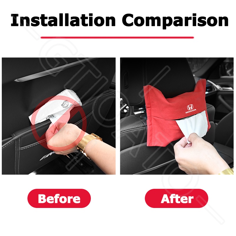 GTIOATO HộP ĐựNg GiấY ĂN Lưng Ghế Xe Hộp Đựng Khăn Giấy Ô Tô HộP ĐựNg GiấY TrêN Xe Ô Tô TúI Treo Sau Ghế Ô Tô TúI Treo Đồ Sau Ghế Ô Tô Phụ Kiện Xe Hơi Cho Honda City BRV Civic Jazz Brio CRV Accord HRV Mobilio Odyssey Fit