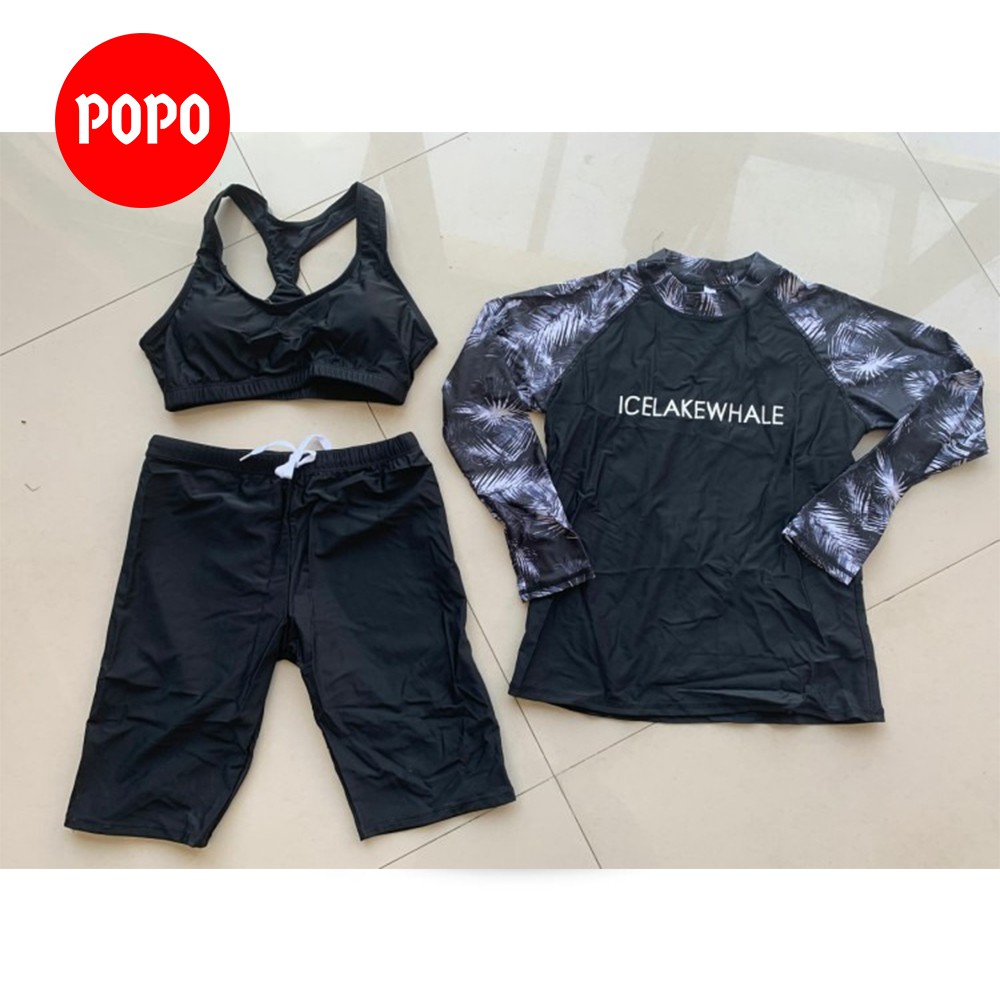 Bộ đồ bơi nữ dài tay chống nắng chất thun xịn cao cấp trong bộ sưu tập đồ đi biển 2021 POPO SW1918