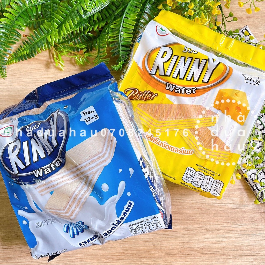 Một gói bánh xốp kẹp kem Rinny Thái Lan gói lớn 408gam