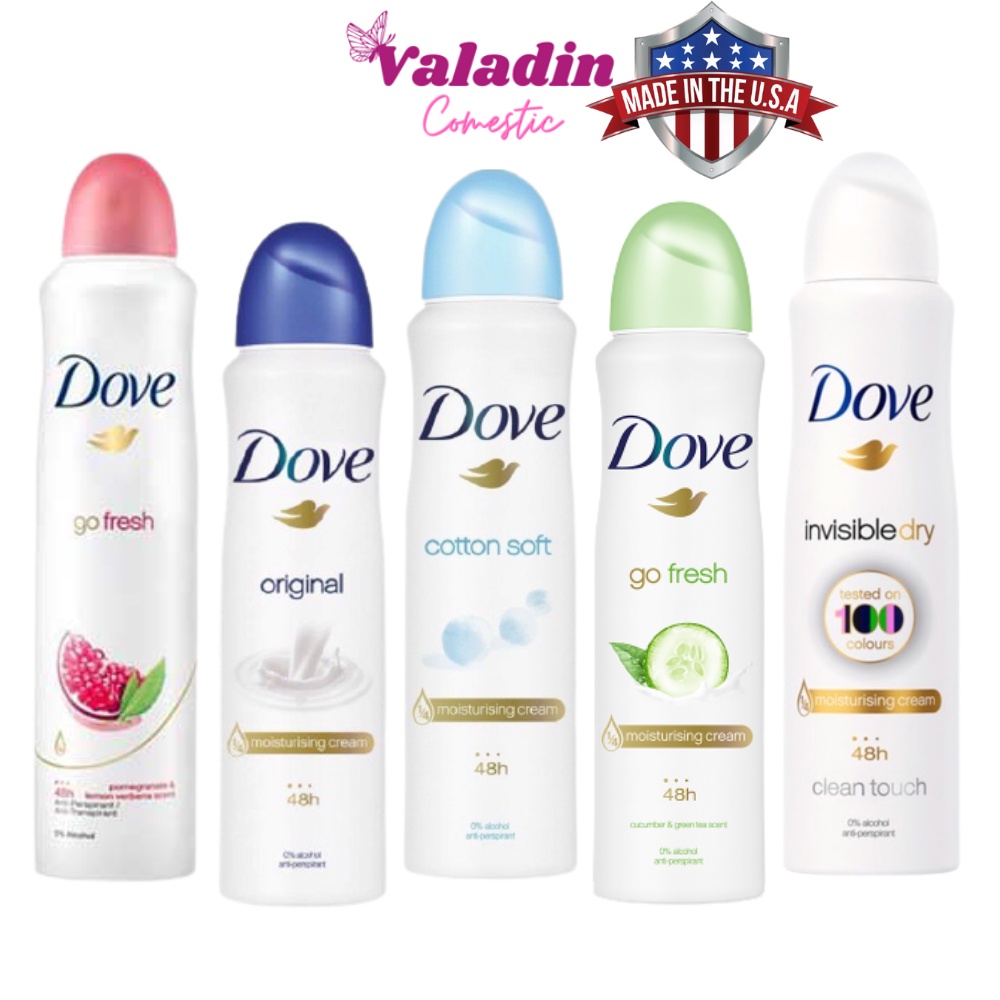 Xịt khử mùi hôi nách Dove Nhiều Hương 150ml / Sịt khử mùi nữ