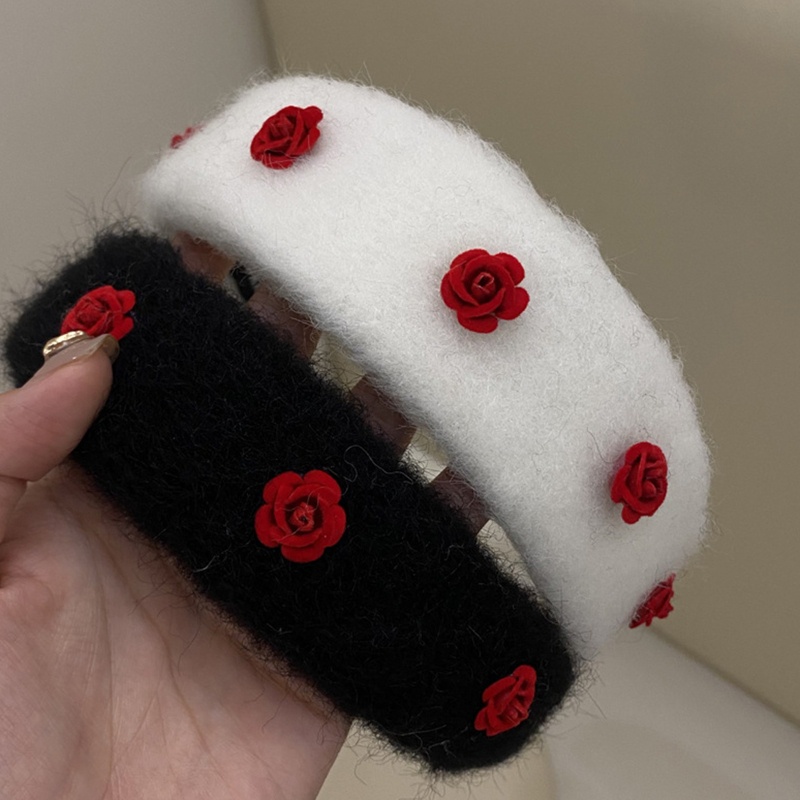 Băng Đô Cài Tóc Đính Hoa Hồng Đỏ Siêu Bền